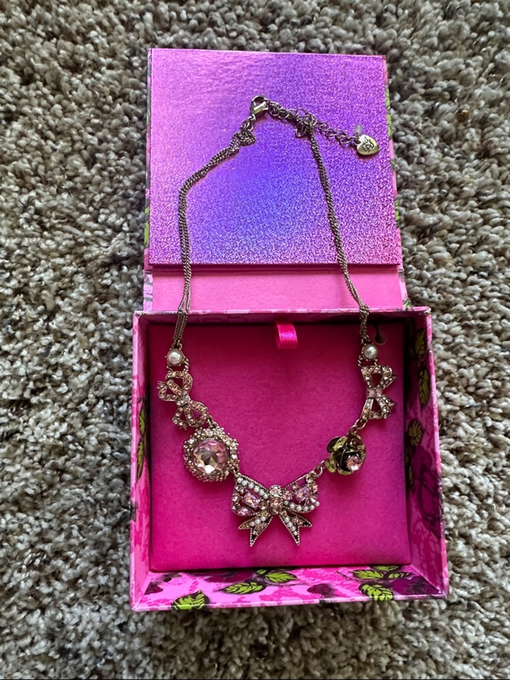 Vintage Betsey Johnson Pink Pearl Necklace